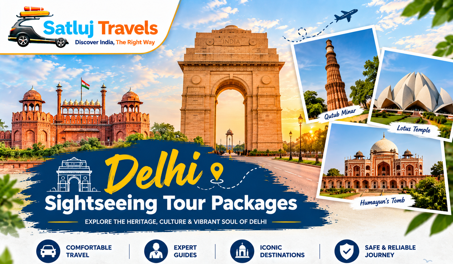 Delhi Sightseeing Travel Collage