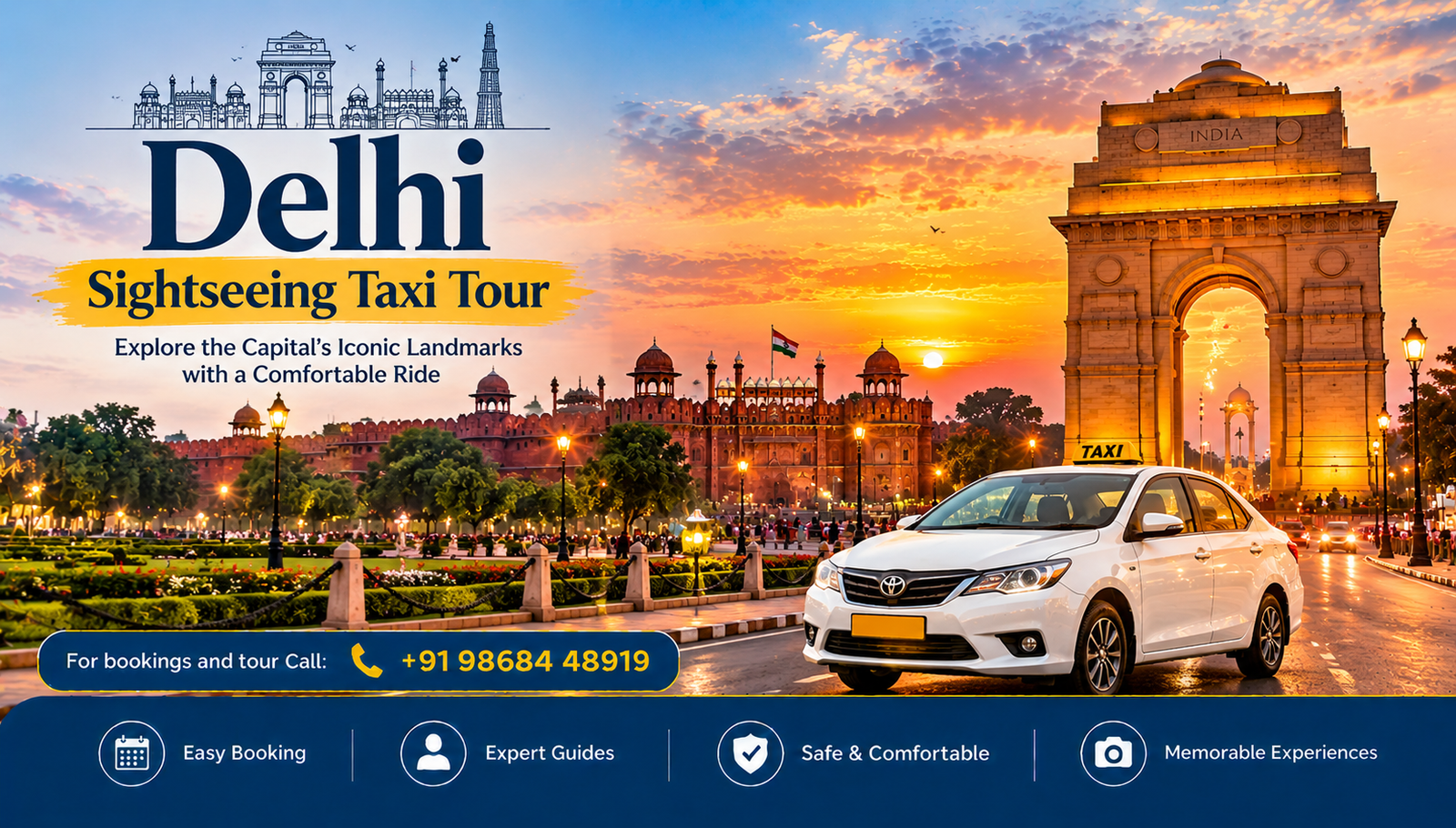 Delhi Sunset Sightseeing Taxi Tour
