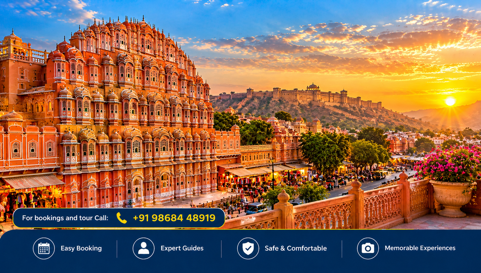Jaipur Sunset_ Hawa Mahal Travel Banner