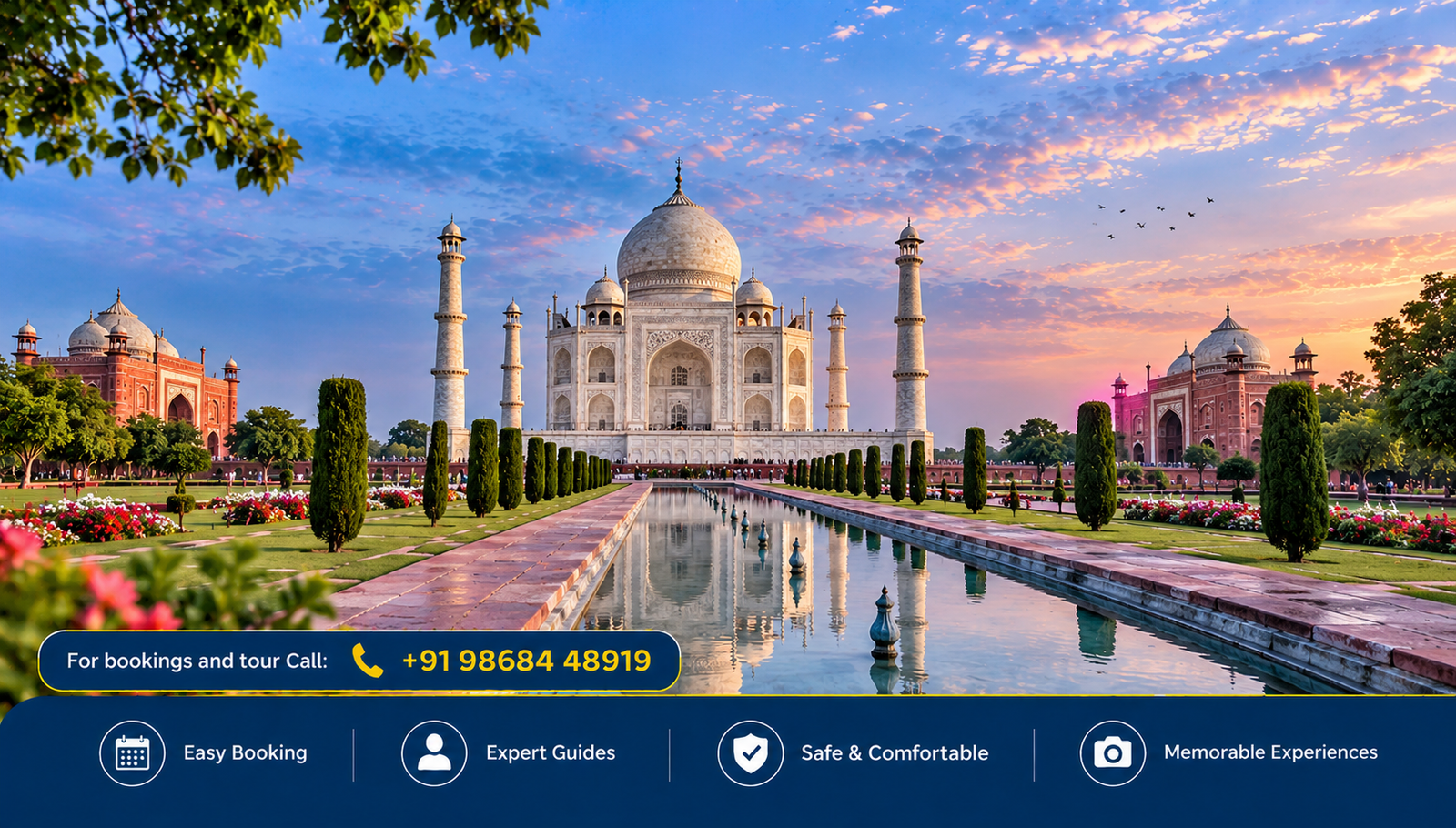 Taj Mahal Sunset Travel Banner